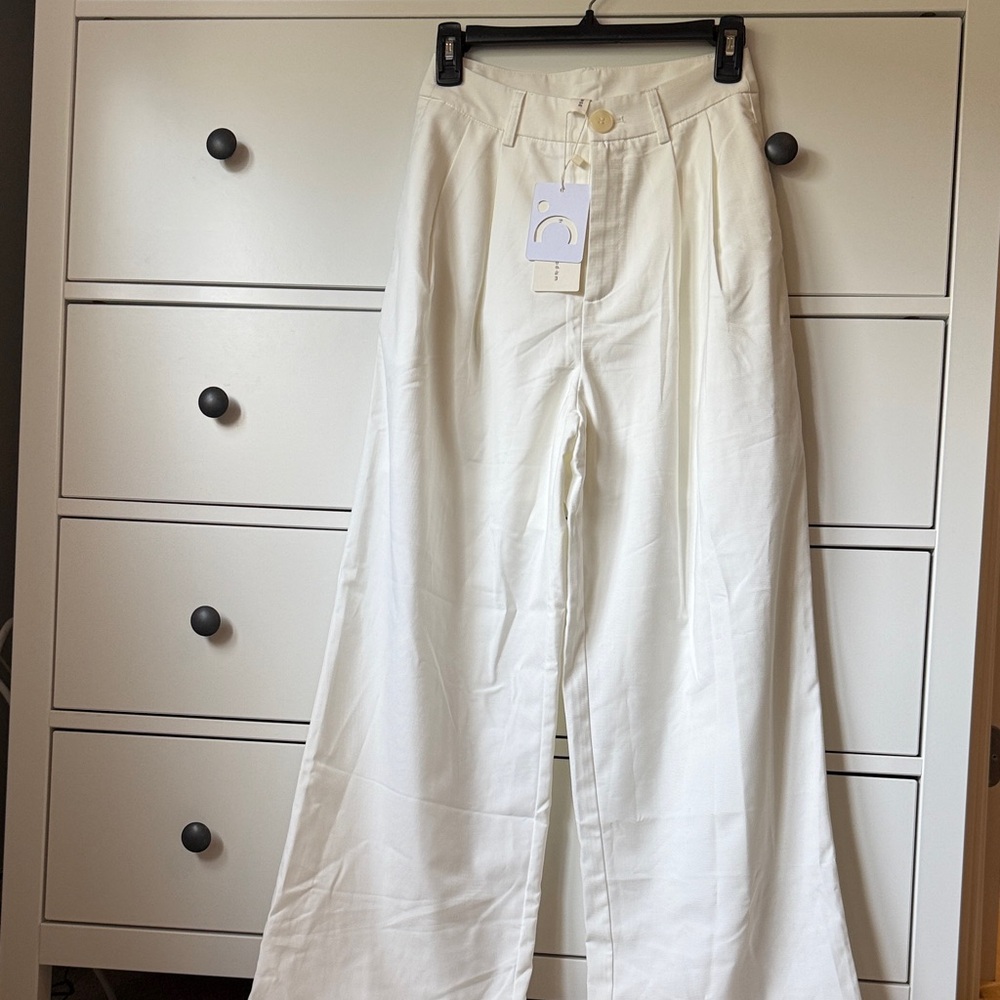 White Wide Leg Pants